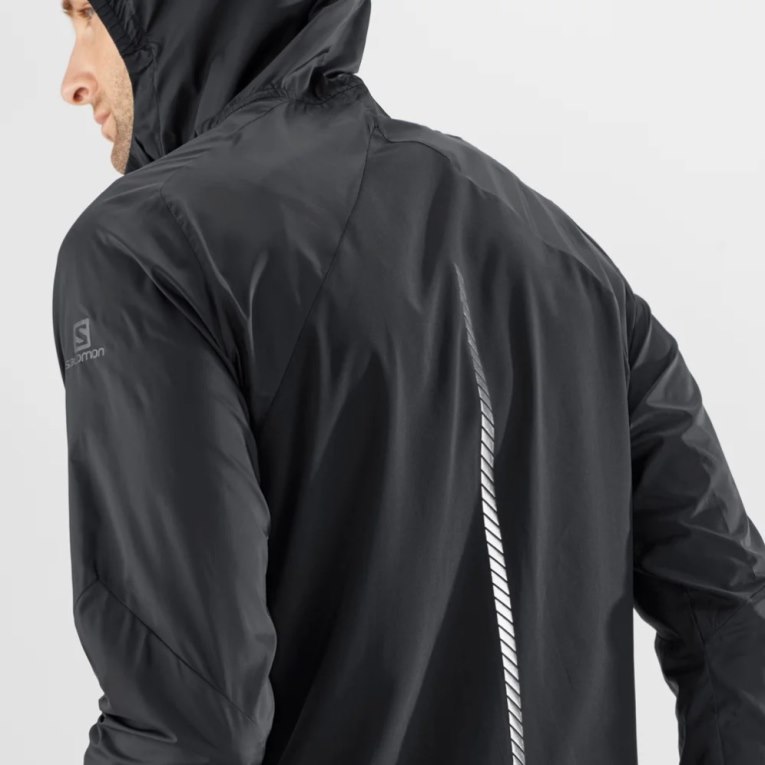 Black Salomon Bonatti Cross Men's Windbreaker | IE GP7046